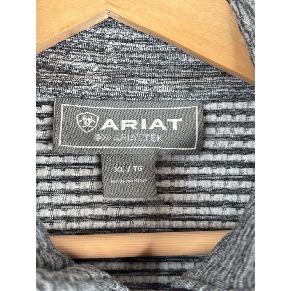 Ariat Lowell 1/4 Zip Baselayer XL Grey Space Dye AriatTek Pullover Mockneck Hike - Picture 7 of 11